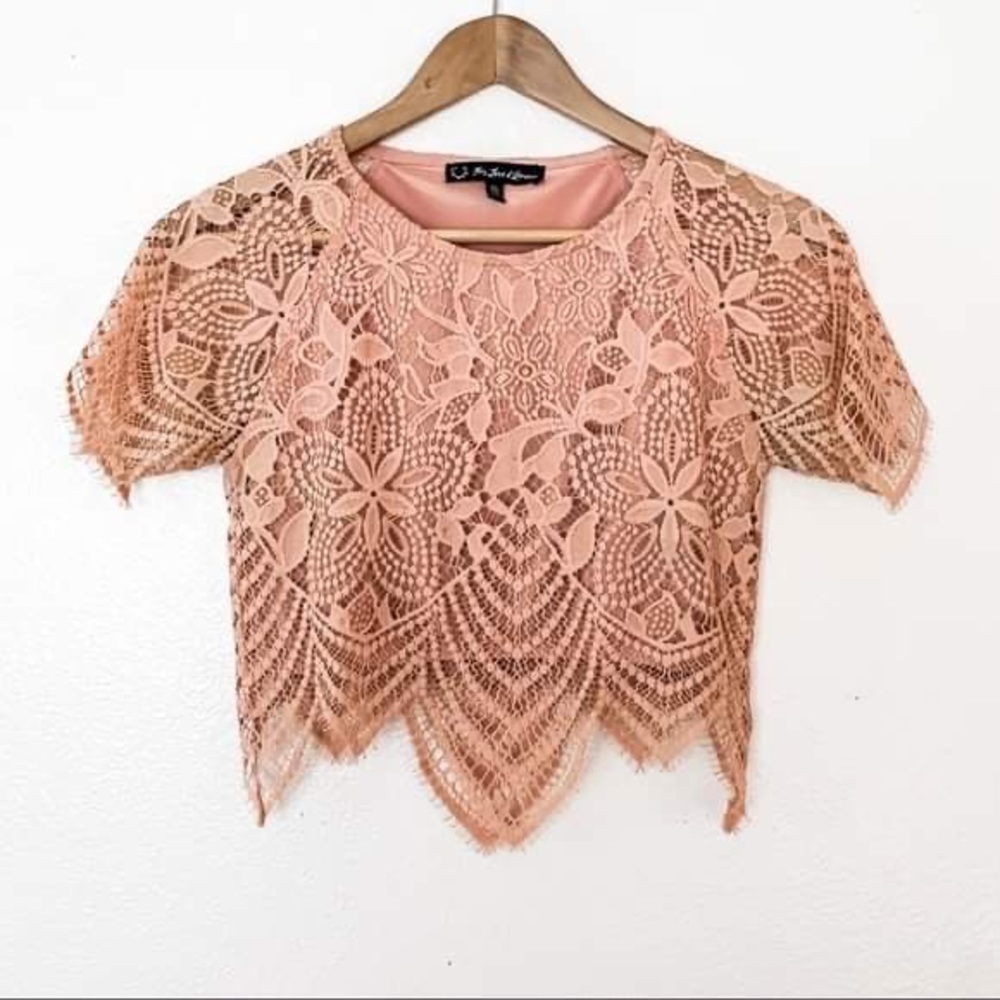 For Love and Lemons Luna Lace Crop Top - Small